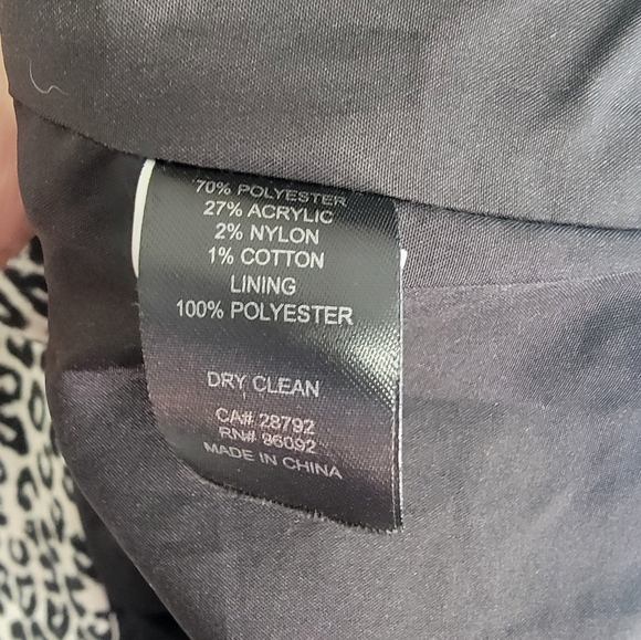 Rachel Zoe Black/White Leopard Print Long Coat One Button With Pockets Size M. - Picture 4 of 6